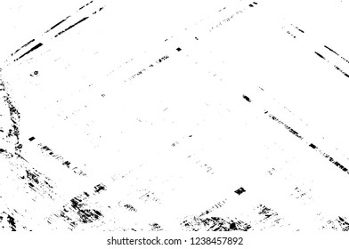 Grunge overlay layer. Abstract black and white vector background. Monochrome vintage surface with dirty pattern in cracks, spots, dots. Old wall in dark horror style design