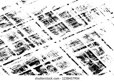 Grunge overlay layer. Abstract black and white vector background. Monochrome vintage surface with dirty pattern in cracks, spots, dots. Old wall in dark horror style design