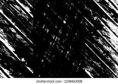 Grunge overlay layer. Abstract black and white vector background. Monochrome vintage surface with dirty pattern in cracks, spots, dots. Old wall in dark horror style design