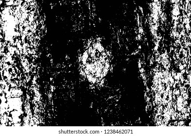 Grunge overlay layer. Abstract black and white vector background. Monochrome vintage surface with dirty pattern in cracks, spots, dots. Old wall in dark horror style design