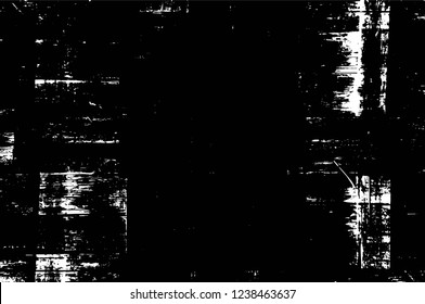 Grunge overlay layer. Abstract black and white vector background. Monochrome vintage surface with dirty pattern in cracks, spots, dots. Old wall in dark horror style design