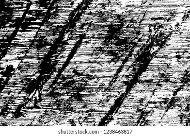 Grunge overlay layer. Abstract black and white vector background. Monochrome vintage surface with dirty pattern in cracks, spots, dots. Old wall in dark horror style design