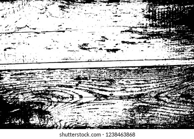 Grunge overlay layer. Abstract black and white vector background. Monochrome vintage surface with dirty pattern in cracks, spots, dots. Old wall in dark horror style design