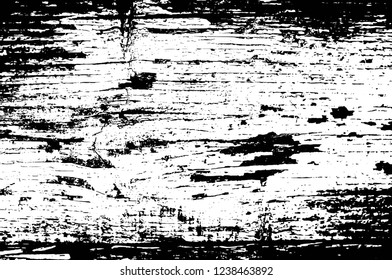 Grunge overlay layer. Abstract black and white vector background. Monochrome vintage surface with dirty pattern in cracks, spots, dots. Old wall in dark horror style design
