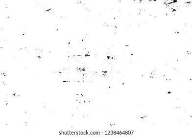 Grunge overlay layer. Abstract black and white vector background. Monochrome vintage surface with dirty pattern in cracks, spots, dots. Old wall in dark horror style design