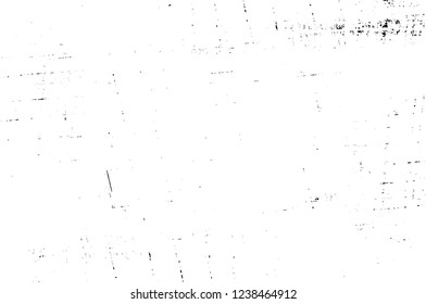 Grunge overlay layer. Abstract black and white vector background. Monochrome vintage surface with dirty pattern in cracks, spots, dots. Old wall in dark horror style design