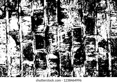 Grunge overlay layer. Abstract black and white vector background. Monochrome vintage surface with dirty pattern in cracks, spots, dots. Old wall in dark horror style design