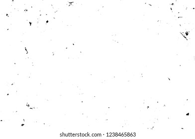 Grunge overlay layer. Abstract black and white vector background. Monochrome vintage surface with dirty pattern in cracks, spots, dots. Old wall in dark horror style design