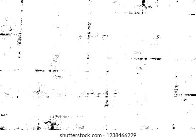 Grunge overlay layer. Abstract black and white vector background. Monochrome vintage surface with dirty pattern in cracks, spots, dots. Old wall in dark horror style design