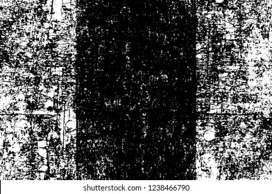 Grunge overlay layer. Abstract black and white vector background. Monochrome vintage surface with dirty pattern in cracks, spots, dots. Old wall in dark horror style design
