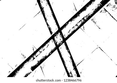 Grunge overlay layer. Abstract black and white vector background. Monochrome vintage surface with dirty pattern in cracks, spots, dots. Old wall in dark horror style design