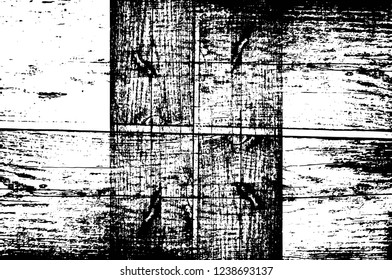 Grunge overlay layer. Abstract black and white vector background. Monochrome vintage surface with dirty pattern in cracks, spots, dots. Old wall in dark horror style design