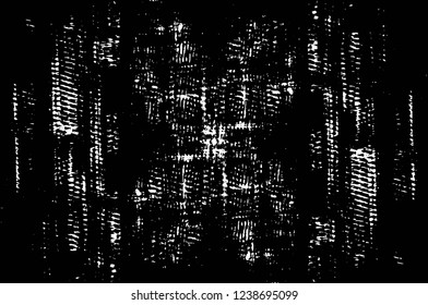 Grunge overlay layer. Abstract black and white vector background. Monochrome vintage surface with dirty pattern in cracks, spots, dots. Old wall in dark horror style design