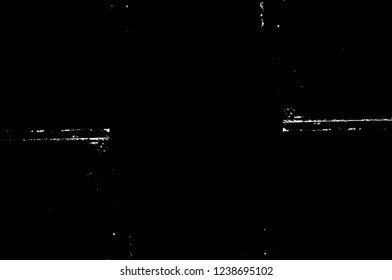 Grunge overlay layer. Abstract black and white vector background. Monochrome vintage surface with dirty pattern in cracks, spots, dots. Old wall in dark horror style design