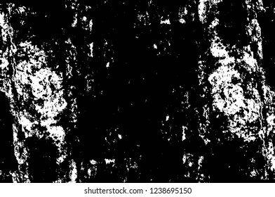 Grunge overlay layer. Abstract black and white vector background. Monochrome vintage surface with dirty pattern in cracks, spots, dots. Old wall in dark horror style design