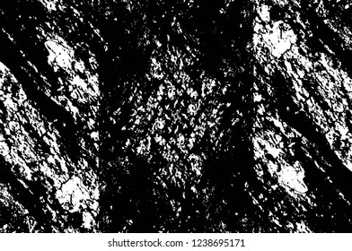Grunge overlay layer. Abstract black and white vector background. Monochrome vintage surface with dirty pattern in cracks, spots, dots. Old wall in dark horror style design