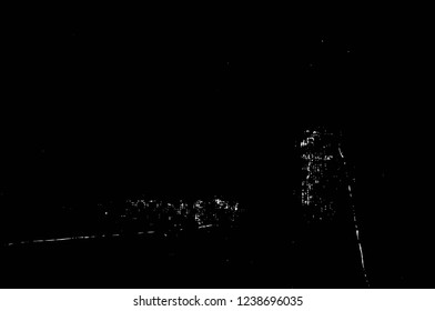 Grunge overlay layer. Abstract black and white vector background. Monochrome vintage surface with dirty pattern in cracks, spots, dots. Old wall in dark horror style design