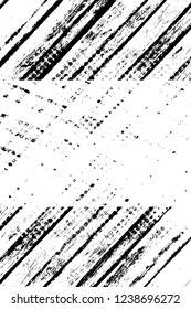 Grunge overlay layer. Abstract black and white vector background. Monochrome vintage surface with dirty pattern in cracks, spots, dots. Old wall in dark horror style design
