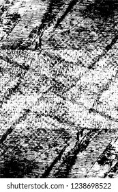 Grunge overlay layer. Abstract black and white vector background. Monochrome vintage surface with dirty pattern in cracks, spots, dots. Old wall in dark horror style design