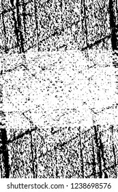 Grunge overlay layer. Abstract black and white vector background. Monochrome vintage surface with dirty pattern in cracks, spots, dots. Old wall in dark horror style design