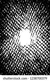 Grunge overlay layer. Abstract black and white vector background. Monochrome vintage surface with dirty pattern in cracks, spots, dots. Old wall in dark horror style design