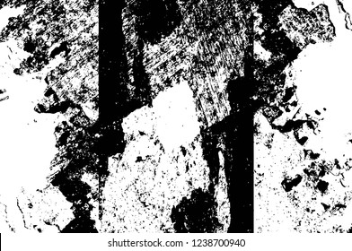 Grunge overlay layer. Abstract black and white vector background. Monochrome vintage surface with dirty pattern in cracks, spots, dots. Old wall in dark horror style design