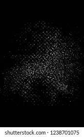 Grunge overlay layer. Abstract black and white vector background. Monochrome vintage surface with dirty pattern in cracks, spots, dots. Old wall in dark horror style design