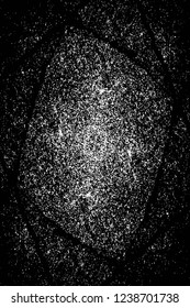 Grunge overlay layer. Abstract black and white vector background. Monochrome vintage surface with dirty pattern in cracks, spots, dots. Old wall in dark horror style design