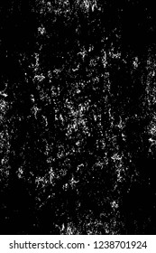 Grunge overlay layer. Abstract black and white vector background. Monochrome vintage surface with dirty pattern in cracks, spots, dots. Old wall in dark horror style design