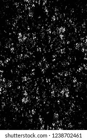 Grunge overlay layer. Abstract black and white vector background. Monochrome vintage surface with dirty pattern in cracks, spots, dots. Old wall in dark horror style design
