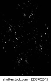 Grunge overlay layer. Abstract black and white vector background. Monochrome vintage surface with dirty pattern in cracks, spots, dots. Old wall in dark horror style design