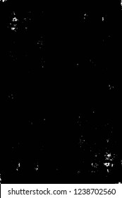 Grunge overlay layer. Abstract black and white vector background. Monochrome vintage surface with dirty pattern in cracks, spots, dots. Old wall in dark horror style design