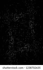 Grunge overlay layer. Abstract black and white vector background. Monochrome vintage surface with dirty pattern in cracks, spots, dots. Old wall in dark horror style design