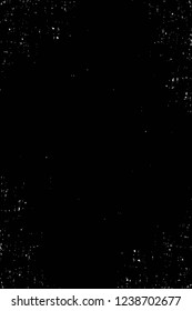 Grunge overlay layer. Abstract black and white vector background. Monochrome vintage surface with dirty pattern in cracks, spots, dots. Old wall in dark horror style design