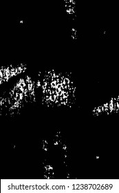 Grunge overlay layer. Abstract black and white vector background. Monochrome vintage surface with dirty pattern in cracks, spots, dots. Old wall in dark horror style design