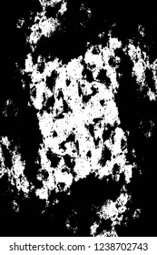 Grunge overlay layer. Abstract black and white vector background. Monochrome vintage surface with dirty pattern in cracks, spots, dots. Old wall in dark horror style design