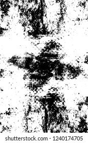 Grunge overlay layer. Abstract black and white vector background. Monochrome vintage surface with dirty pattern in cracks, spots, dots. Old wall in dark horror style design