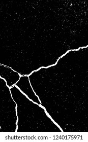 Grunge overlay layer. Abstract black and white vector background. Monochrome vintage surface with dirty pattern in cracks, spots, dots. Old wall in dark horror style design