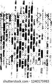 Grunge overlay layer. Abstract black and white vector background. Monochrome vintage surface with dirty pattern in cracks, spots, dots. Old wall in dark horror style design