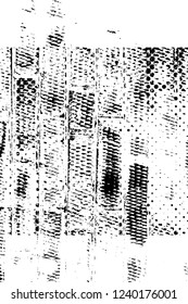Grunge overlay layer. Abstract black and white vector background. Monochrome vintage surface with dirty pattern in cracks, spots, dots. Old wall in dark horror style design