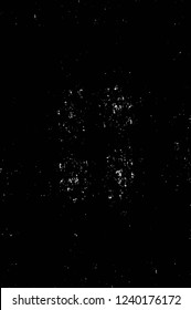 Grunge overlay layer. Abstract black and white vector background. Monochrome vintage surface with dirty pattern in cracks, spots, dots. Old wall in dark horror style design