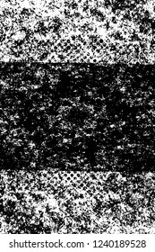 Grunge overlay layer. Abstract black and white vector background. Monochrome vintage surface with dirty pattern in cracks, spots, dots. Old wall in dark horror style design