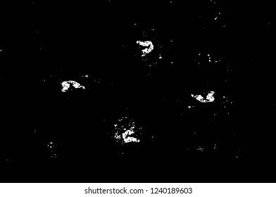 Grunge overlay layer. Abstract black and white vector background. Monochrome vintage surface with dirty pattern in cracks, spots, dots. Old wall in dark horror style design