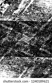 Grunge overlay layer. Abstract black and white vector background. Monochrome vintage surface with dirty pattern in cracks, spots, dots. Old wall in dark horror style design