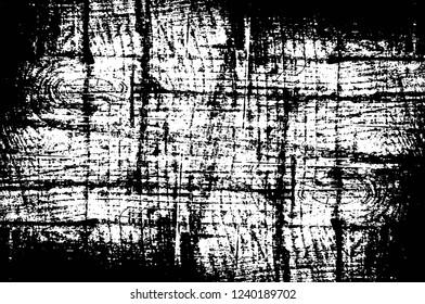 Grunge overlay layer. Abstract black and white vector background. Monochrome vintage surface with dirty pattern in cracks, spots, dots. Old wall in dark horror style design