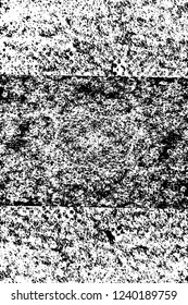 Grunge overlay layer. Abstract black and white vector background. Monochrome vintage surface with dirty pattern in cracks, spots, dots. Old wall in dark horror style design