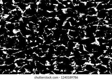 Grunge overlay layer. Abstract black and white vector background. Monochrome vintage surface with dirty pattern in cracks, spots, dots. Old wall in dark horror style design