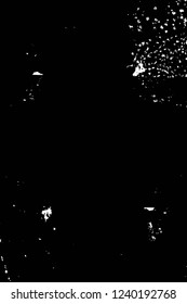 Grunge overlay layer. Abstract black and white vector background. Monochrome vintage surface with dirty pattern in cracks, spots, dots. Old wall in dark horror style design