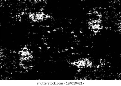 Grunge overlay layer. Abstract black and white vector background. Monochrome vintage surface with dirty pattern in cracks, spots, dots. Old wall in dark horror style design