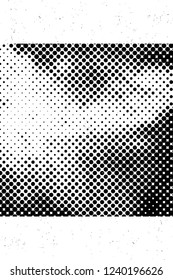 Grunge overlay layer. Abstract black and white vector background. Monochrome vintage surface with dirty pattern in cracks, spots, dots. Old wall in dark horror style design